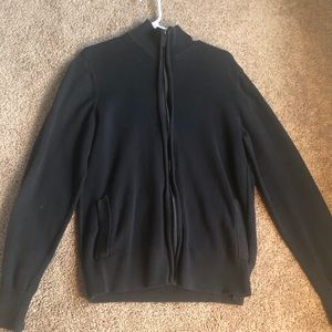 Large Black Full Zip Sweater